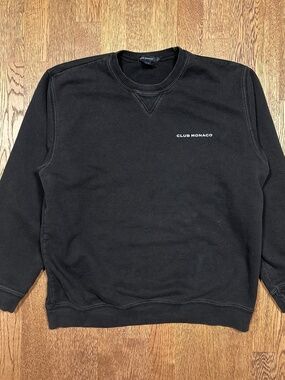 Vintage 90s Club Monaco Distressed Made in Canada Small Logo Sweatshirt Mens L